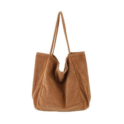 China Wholesale Corduroy Handled Tote Bag Women Tote Bag, Empty Rope Tote Bags Custom for sale