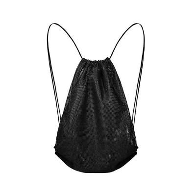 China Soft-Loop OEM Kids Black Mesh Polyester Drawstring Bag Backpack Gift for sale