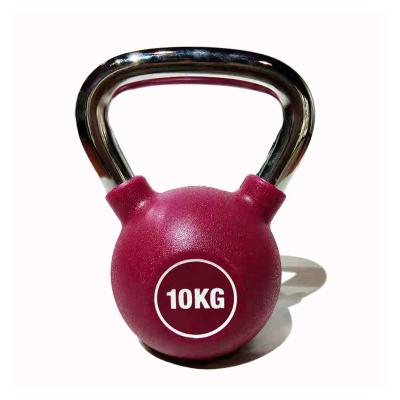 China High Quality Modern Popular Gym Equipment Cast Iron Chrome Fitness Grip PU Cover Strength Training Kettlebells for sale