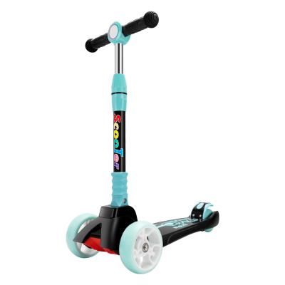 China OEM Customizable Music LED Flashing Light Wheels Toddler Kids Toddler Folding Kick Scooter OEM Logo On Pedal Height Adjustable Child Child Wide for sale