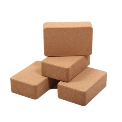 China Yoga Pilates Exercise Logo High Density Fitness Premium Cork Yoga Block For Exercises Strong Natural Resilient Yoga Custom Made Non Slip Pilate for sale