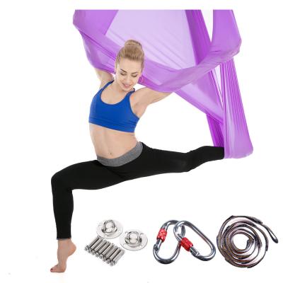 China Premium Custom 5.5 Yards Adult Silk Fabric Yoga Aerial Swing Fitness Set Adult Hot Selling Anti-Gravity Yoga Handstand Hammock for sale