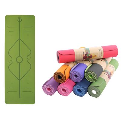 China Carry Strap Thick Yoga Mat 10mm Gym Layers Anti Slip Yoga Pilate Exerciser Anti Slip High Quality Exercise Band 2 Pilate Yoga Fitness Equipment for sale