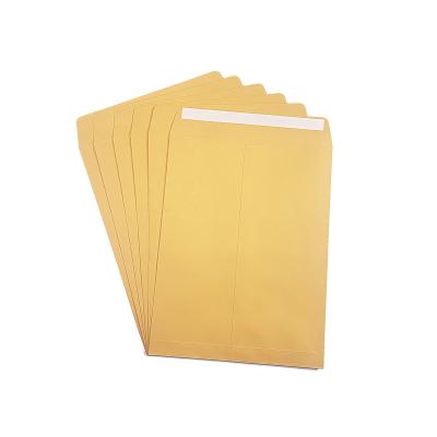 China Business Envelope 100pcs/pack, Custom Size 10x13 Inch Brown Kraft Paper Envelope Skin and Seal, Self Adhesive, Peelable Tape for sale