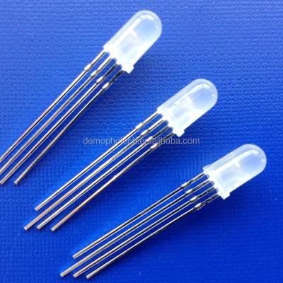 China Display Screen RoHS Certificated Clear / Frost Common Cathode Through Hole 5mm 4pin Dip RGB LED Diode For LED Display for sale