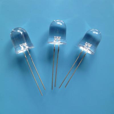 China 12000-15000mcd dip 520-530nm ultra green light through hole round 30deg 10mm LED transparent diode 10mm for sale