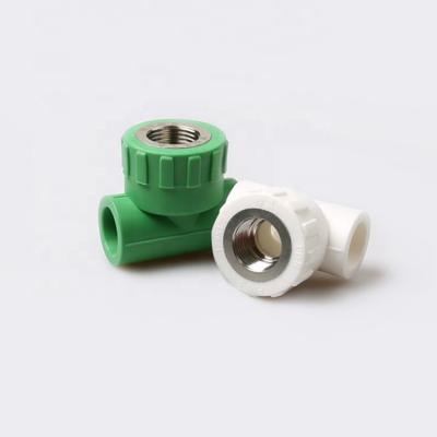 China Green ppr female pipe fitting plastic tee plastic tubing materials for sale