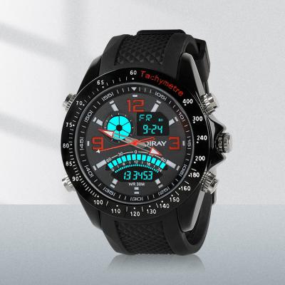 China Alarm Diray Men's Sports Dual Display Analog-Digital Watch LED Digital Waterproof Swimming Military Electronic Wristwatches for sale