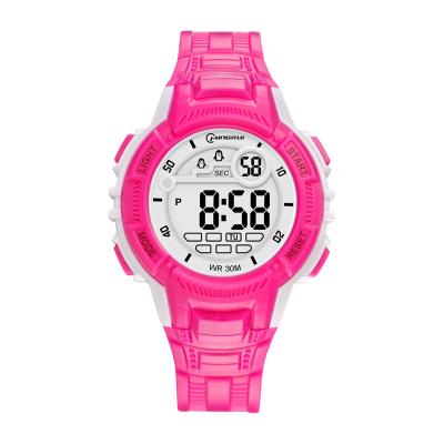 China Multifunctional Plastic Alarm Women Digital Motion Watch Sports Band Ladies Sports Watch for sale