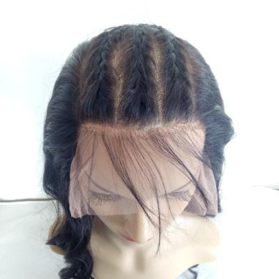 China No Hairline Shedding Hot Selling Natural Wig 13x6 Lace Front Wig Braided On Top for sale