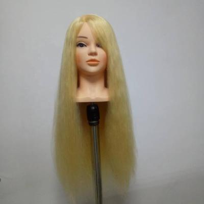 China 100% Synthetic Hair Qingdao Hair Mannequin Heads With Blonde Color Hair Dummy With Stand for sale