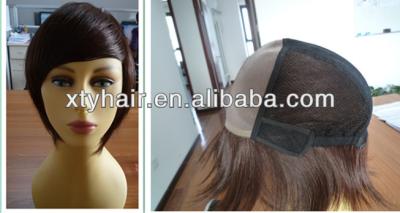 China Wholesale Silky Straight Women Mono Wig Front Wig 100% Real Wave Hair Alibaba Hair Breathable Short Hair Wig for sale