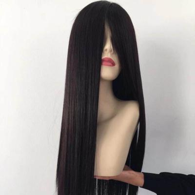 China New Hair Wig 55cm Hair Injection Silk Stock Straight Full Length Long Top Handtied Hair Wig for sale