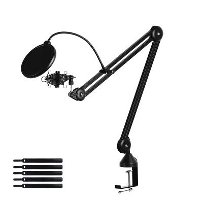 China PORTABLE Metal Cantilever Tripod Bracket Arm Microphone Stand Springless Adjustable Suspension Mic Stand Built-in Mic Stand for sale