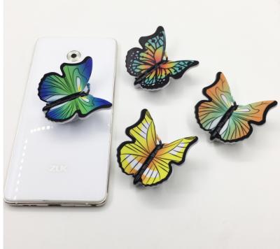 China Beautiful 360 Rotation Adjustable 3D Butterfly Mobile Phone Holder For iPhone Samsung Case Stand Holder Bracket for sale