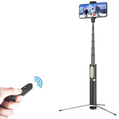 China Aluminum Alloy+ABS Wireless BT Selfie Stick Mini Tripod Foldable Handheld Expandable Monopod with LED Fill Light for sale