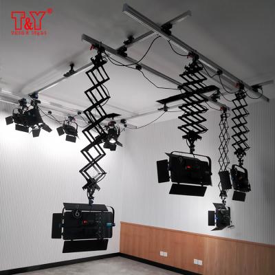 China Professional Pantograph Smallpox Rail Studio Light Ceiling Rail Track System for sale