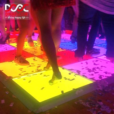 China Interactive professional colorful acrylic wireless digital RGB outdoor magnet led light dance floor for sale for sale