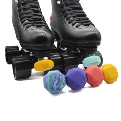 China Flower Rubber Pure Rubber Stopper Adjustable Color Skate Roller Diamond Shape Toe Stop Plug For Kid Boy Girl Leather Roller Skate for sale