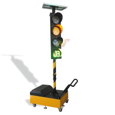 China Cold Rolled PC Plate (For Light Weight) For Box 200mm One Side Moving Portable Crossroads IP65 Pedestrian Warning Solar Powered Traffic Light for sale