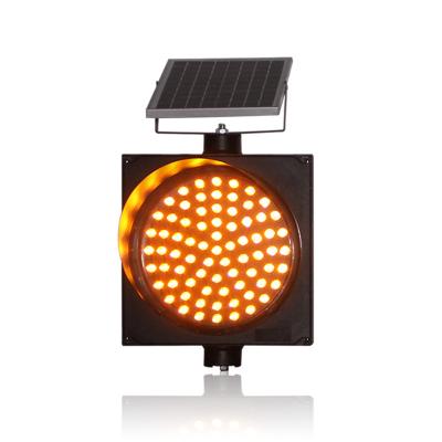 China PC Road Construction 300mm Yellow Flashing Solar Led Warning Light for sale