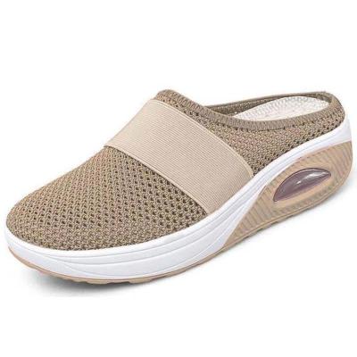 China Lightweight Low Price Ready To Ship Platform Air Cushions Clogs Women's Mesh Casual Slippers for sale