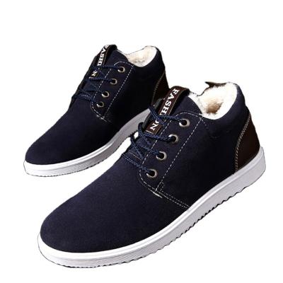 China Low Price Hot Men Lace Up No-Slip Boots Hairy Chunky Casual Shoes Men Ankle Boots for sale