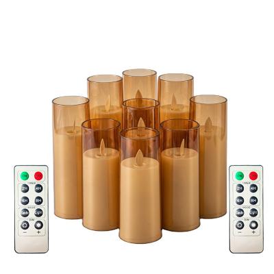 China Flameless Led Candle Flameless Battery LED Candle Lights Flameless 9 PCS For Sets Moving Flame Battery Candles Led Flameless Flickering for sale