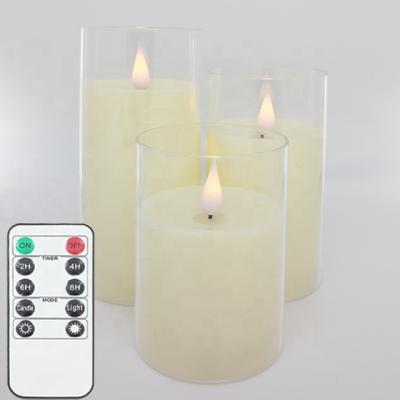 China Christmas Flameless Remote Control Resin Candles 3in Battery Flickering Plastic Flicker Led Candles Lights for sale