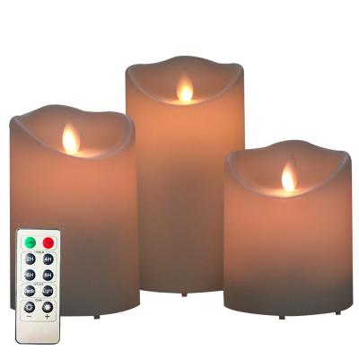 China Wholesale Waterproof Outdoor White Remote Control LED Lights Christmas Flameless Flickering Candle 3.25in Christmas LED Flicker Candles for sale