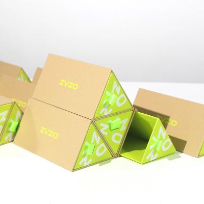 China Recyclable new design kraft paper packaging custom triangular shaped paper box cosmetics gfit box perfume lip gloss lipstick packaging box for sale