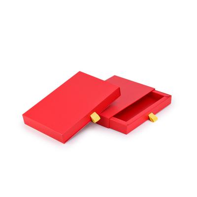 China Recyclable Environmentally friendly customized special paper red drawer box, jewelry box, gift packaging for sale