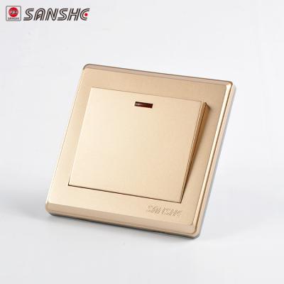 China Black PC SANSHE Material Push Button Electric Wall Switch For Home for sale