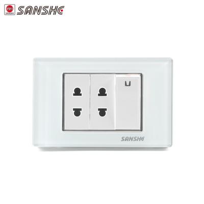 China Fiberglass Nylon + Black PC SANSHE China Modern Glass Switches And Sockets for sale