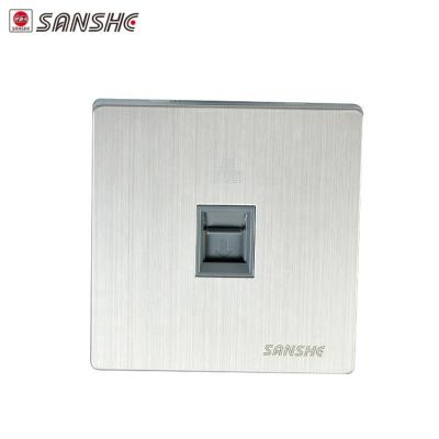 China Black PC SANSHE Electrical Equipment Material Supplies Telephone Internet Socket Outlet for sale