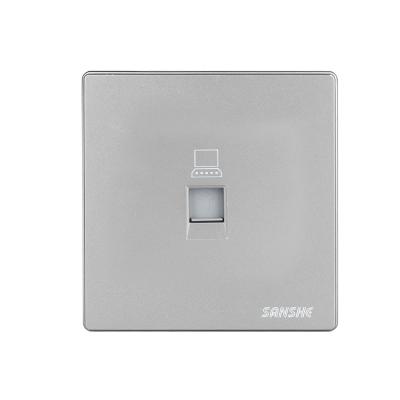 China Sanshe Modern Single 2022 Hot Selling Fashion S8 Series Computer Internet Electrical Multiple Sockets Wall PC Modern Cover Material for sale