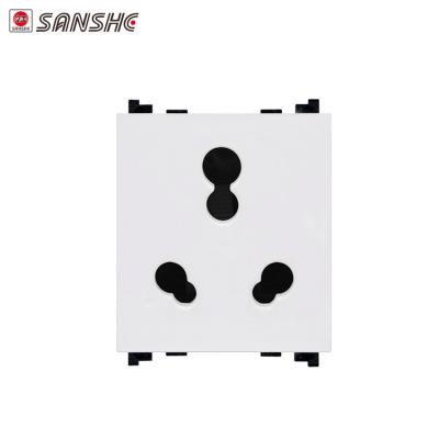 China SANSHE Black PC Socket 16A Round Socket / Wall Outlet Material / Wall Outlet for sale