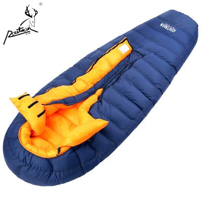 China Mummy's Routamn RS-400 1.63kg Winter Travel Heated Goose Down Human Shaped Sleeping Bag For Cold Weather for sale