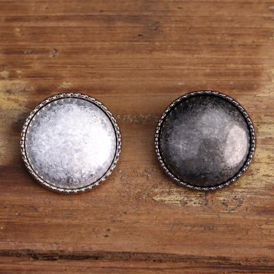 China Other Decorative Metal Button Shank Silver Black Womens Fashion Sewing Accessories Glossy for sale