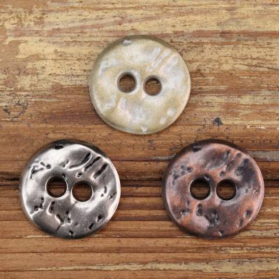 China Other MUKU Vintage Two Hole Metal Buttons For Clothing Retro Color High Quality Shirt Buttons Blazer Sweater Designer Sewing Knitting for sale