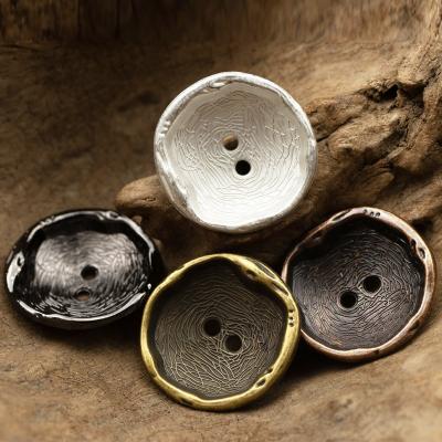 China Other Zinc Alloy Metal Buttons Irregular Lines Curved Red Bronze Gunmetal Coat Buttons Classic Retro Button Supplies Read to Ship for sale