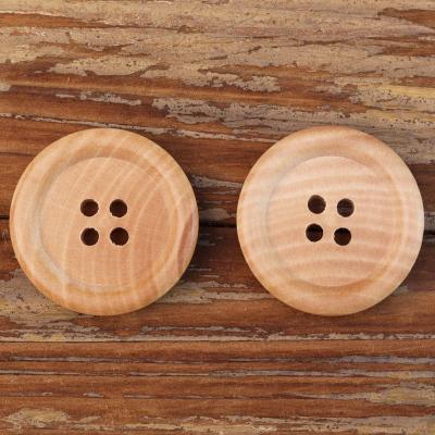 China Sustainable 11.5mm-30mm Solid Eco Poplar Wooden Button Additive-free Sweater Kids Button Natural Material Cotton Linen Read to Ship for sale