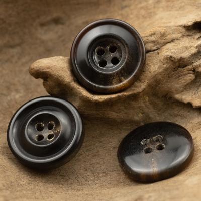 China Sustainable Oxford Black Glossy Horn Buttons Ready to Ship Factory Custom Wholesale High Quality Button for sale