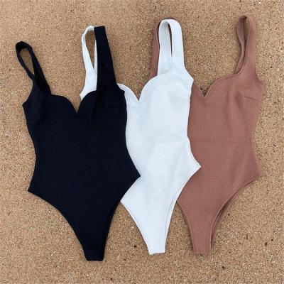 China New Design One Piece Swimwear Plus Size Micro Bikini Beachwear Swimsuit For Women Custom Private Label Solid Swimwear for sale