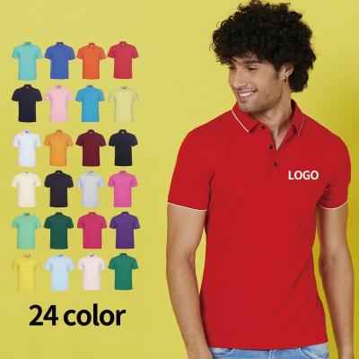 China MEN CUSTOM POLO Anti-Wrinkle Custom POLO Design Logo Printed Uniform Short Sleeve for sale