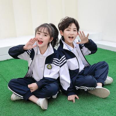 China Kindergarten OEM factory supply boys and girls sports suits kids middle school kids sportswear primary school uniform top for sale