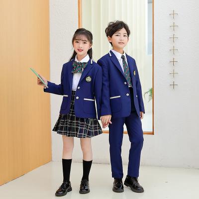 China High Quality Kindergarten OEM Cloth Uniforms Skirt Europe America Shirt Full Sets White Suit School Uniform Primary Kids Children Tops for sale