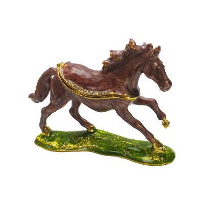 China Shop Necklace Best Selling Crafts Ornaments Horse Trinket Box Jewelry Box Creative Custom Carved Tourist Souvenirs for sale