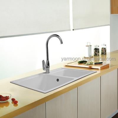 China Wholesale Rectangular Easy Clean Household Bowls Fiberglass Kitchen Sink Double Sink For Kitchen for sale