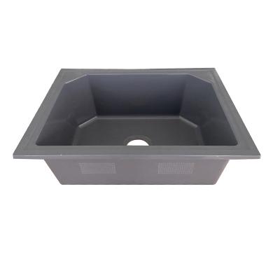 China 600x450mm Easy Clean Quartz Single Bowl Kitchen Sink for sale